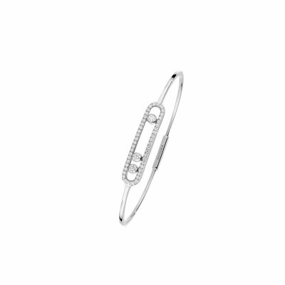 Bracelet bangle Messika Move Classique pavé en or blanc et diamants