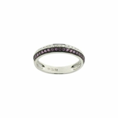 Bague multiple anneaux en or blanc et diamants de 0.16ct