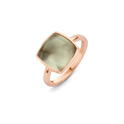 Bague One More Pantelleria en or rose et prasiolite sur nacre