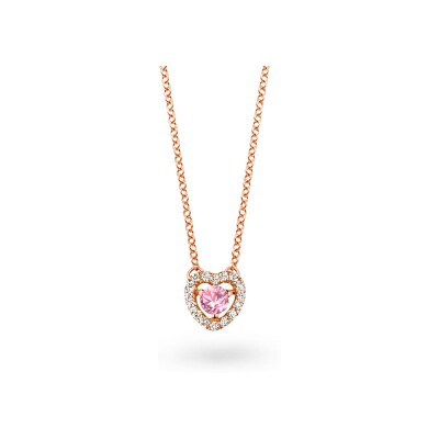 Collier One More Salina en or rose, diamants et saphir rose