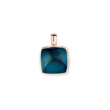 Pendentif One More Pantelleria en or rose et topaze london blue sur nacre