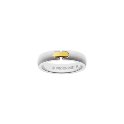 Alliance Pequignet Moorea en acier et or jaune, largeur 4.5mm