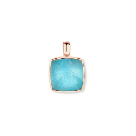 Pendentif One More Pantelleria en or rose, quartz et amazonite 