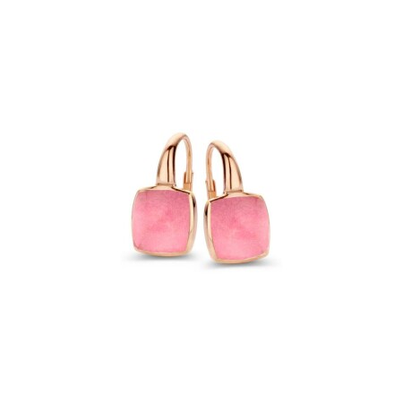 Boucles d'oreilles One More Pantelleria en or rose, quartz et rhodochrosites et nacres