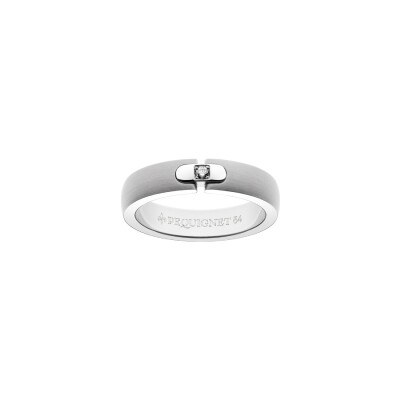 Alliance Pequignet Moorea en acier et diamant, largeur 4.5mm