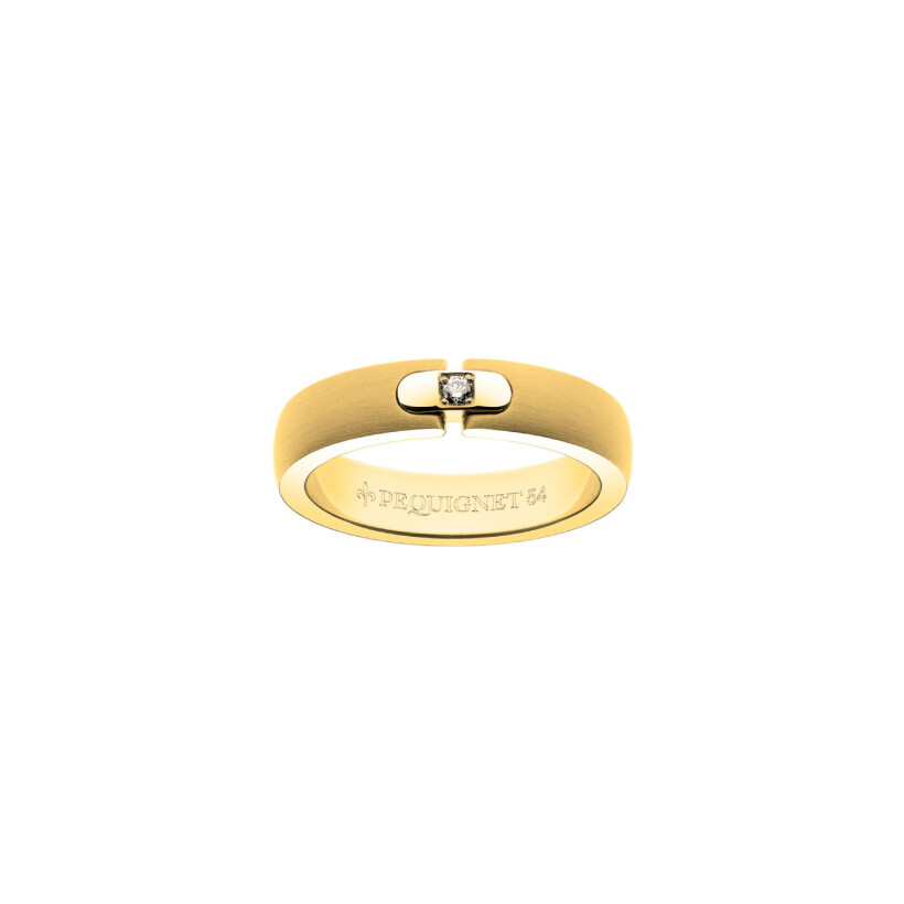 Alliance Pequignet Moorea en or jaune et diamant, largeur 4.5mm