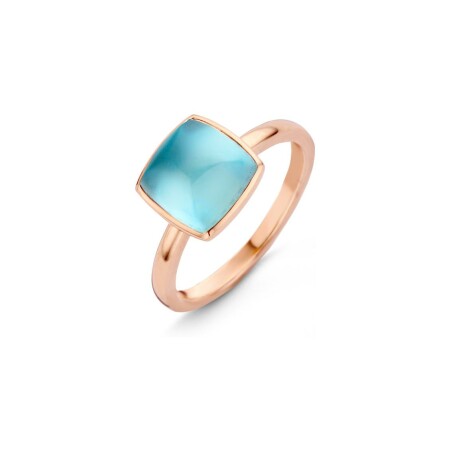 Bague One More Pantelleria en or rose et topaze swiss blue sur nacre