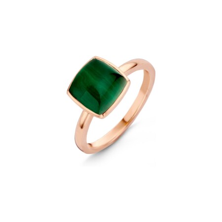 Bague One More Pantelleria en or rose et malachite