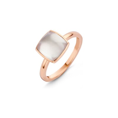 Bague One More Pantelleria en or rose et topaze blanche sur nacre