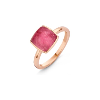 Bague One More Pantelleria en or rose et quartz sur rubis