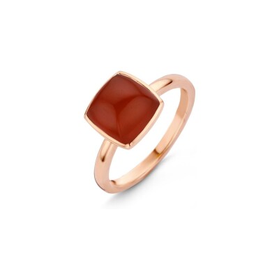 Bague One More Pantelleria en or rose et agate rouge