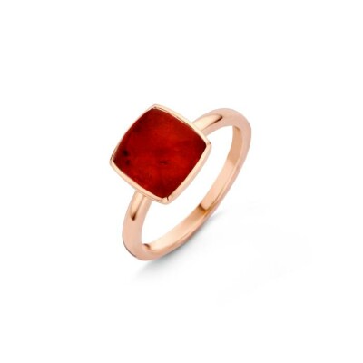 Bague One More Pantelleria en or rose, quartz et rubis sur nacre