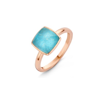 Bague One More Pantelleria en or rose et amazonite sur nacre