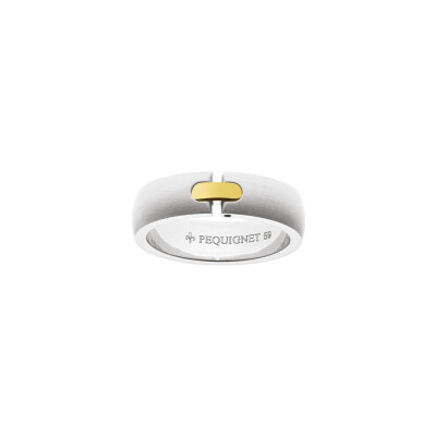 Alliance Pequignet Moorea en acier et or jaune, largeur 6mm