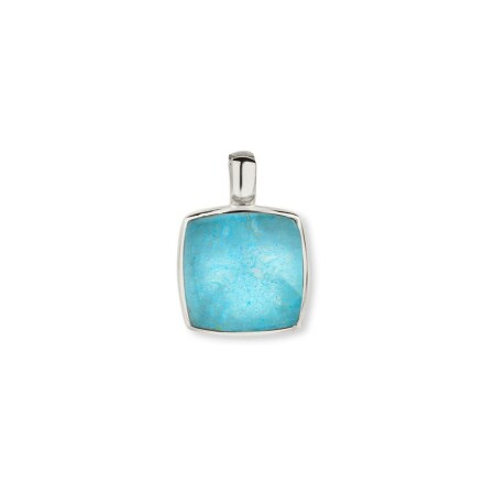 Pendentif One More Pantelleria en or blanc, quartz et amazonite 