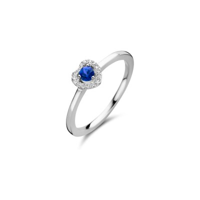 Bague One More Salina en or blanc, diamants et saphir bleu