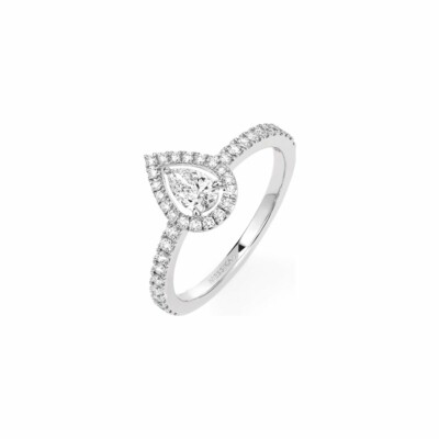 Bague Messika Joy en or blanc et diamant poire