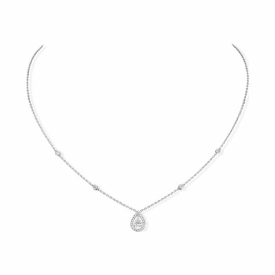 Collier Messika Joy en or blanc et diamant poire