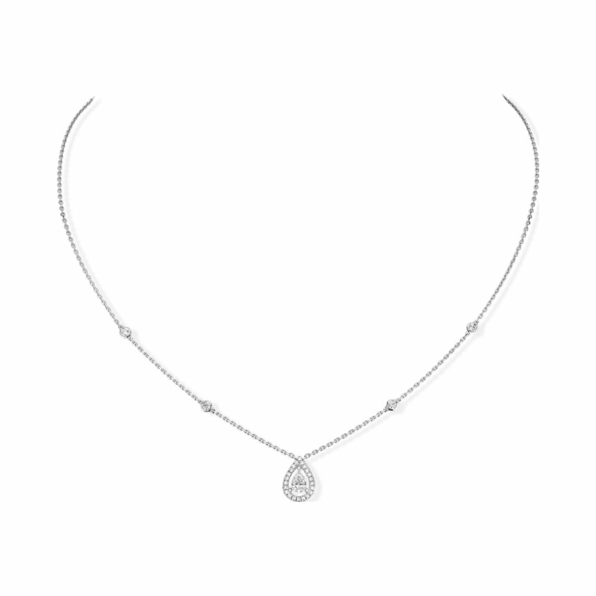 Messika Joy necklace, white gold, pear-cut diamond