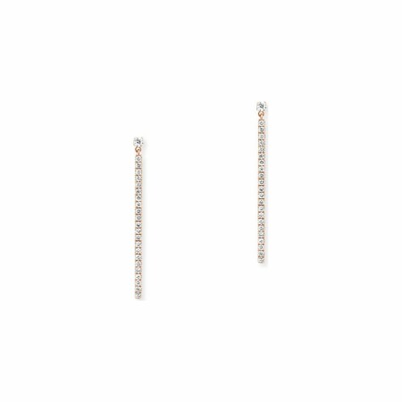 Boucles d'oreilles pendantes Messika Gatsby en or rose et diamants