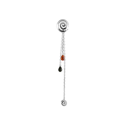 Pendentif de soutien gorge spirale en argent rhodié
