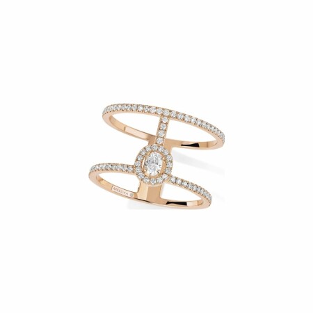 Messika double row Pavé ring, rose gold, diamonds