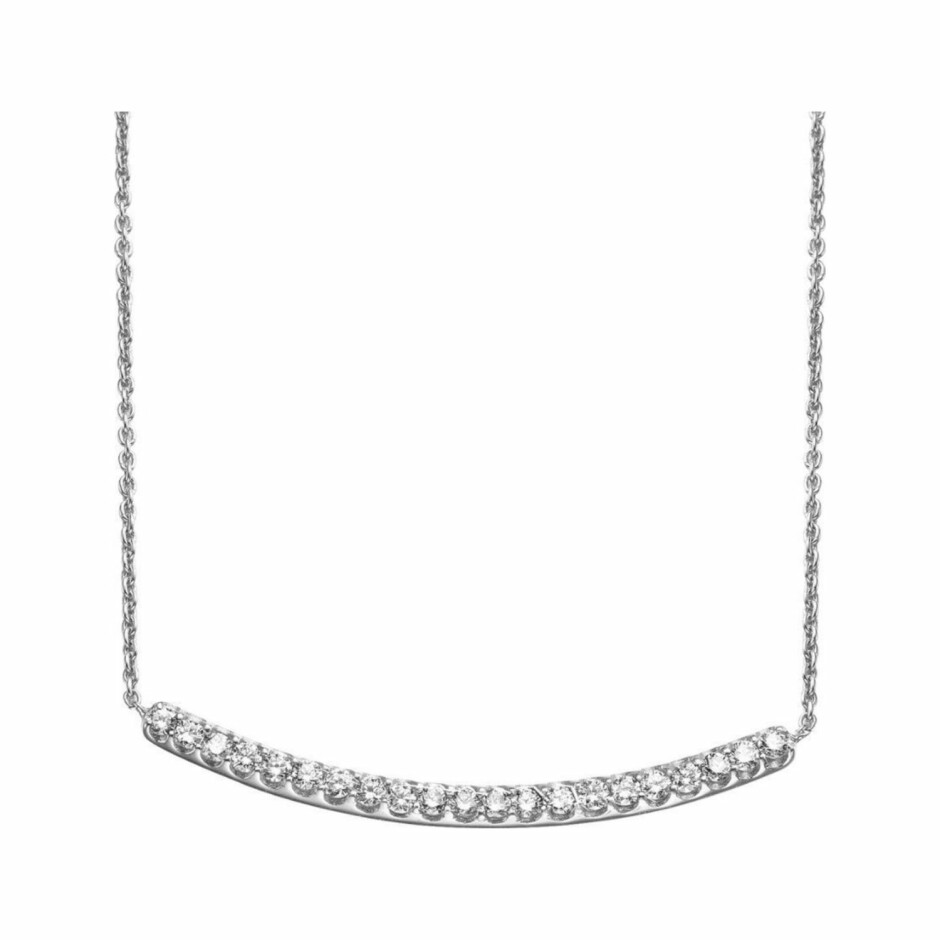 Collier One More Ischia Basics en or blanc et diamants de 0.23ct