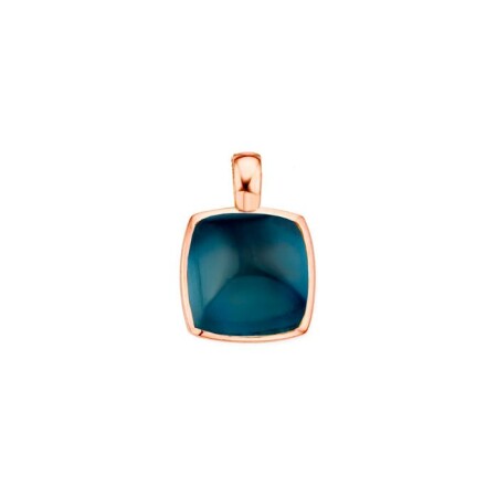 Pendentif One More Pantelleria en or rose et topaze london blue sur nacre