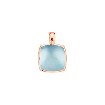 Pendentif One More Pantelleria en or rose et topaze swiss blue sur nacre