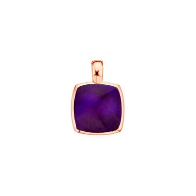 Pendentif One More Pantelleria en or rose, quartz et sugilite sur nacre