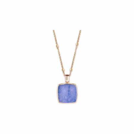 Pendentif One More Pantelleria en or rose et cristal de roche sur sodalite