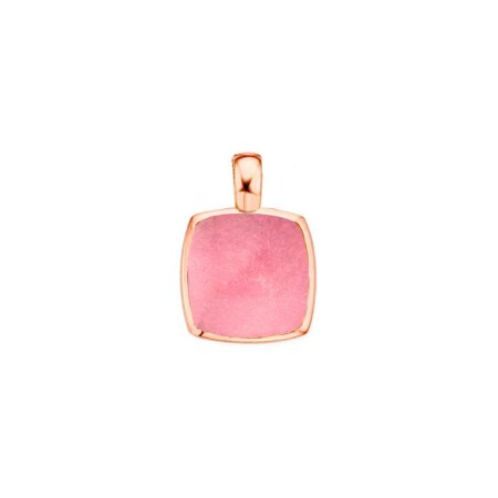 Pendentif One More Pantelleria en or rose, quartz, rhodochrosite et nacre