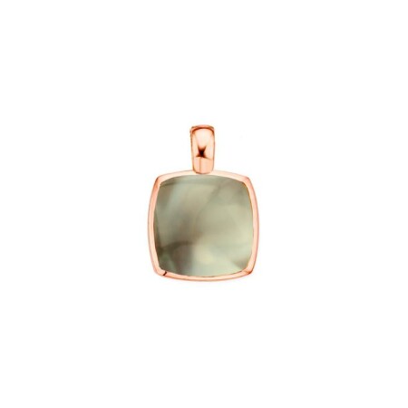 Pendentif One More Pantelleria en or rose et prasiolite sur nacre