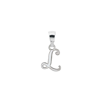 Pendentif initiale Anglaise petit modèle L en argent rhodié