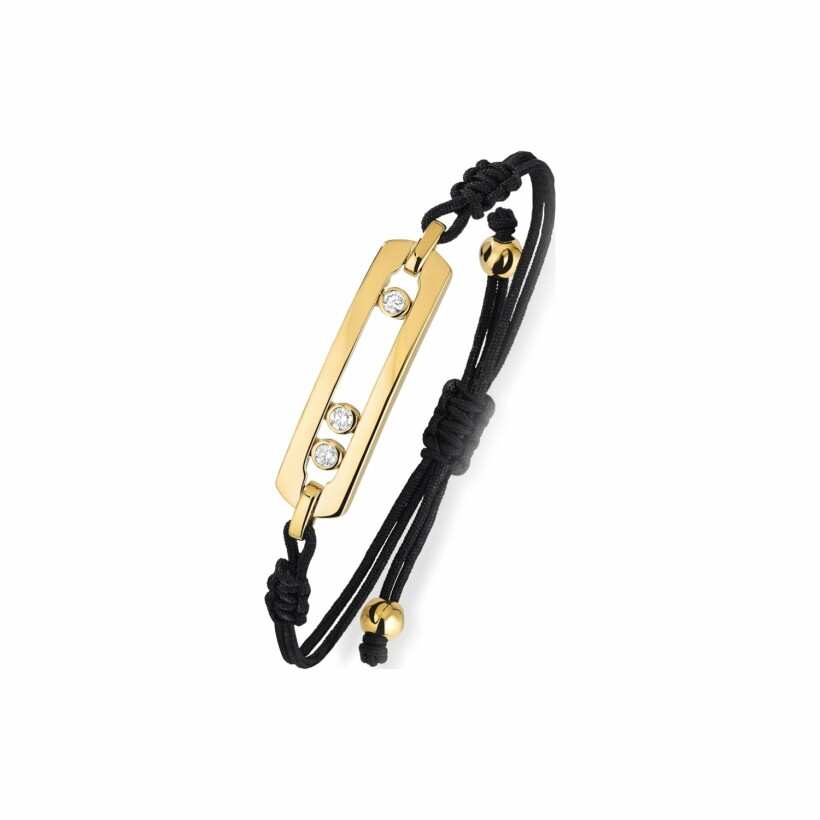 Messika L cord bracelet, yellow gold, diamonds