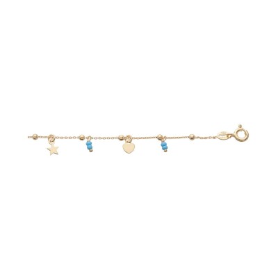Chaîne de cheville en argent doré