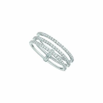 Bague Messika Gatsby 3 rangs en or blanc et diamants