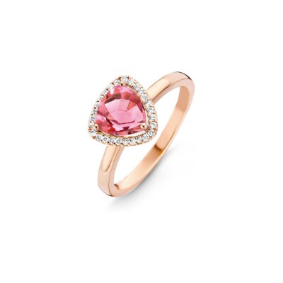 Bague One More Etna en or rose, diamants et tourmaline rose