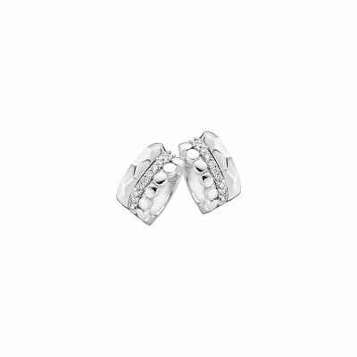 Boucles d'oreilles One More Ischia en or blanc et diamants, 0.2ct