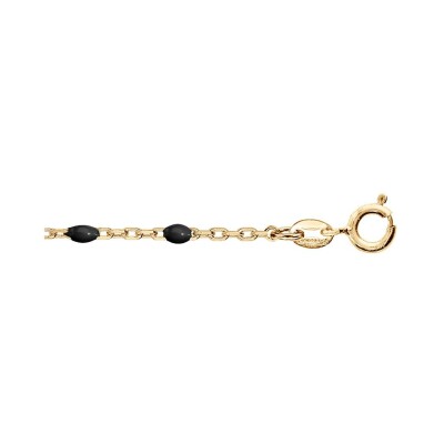 Chaîne de cheville en argent doré et résine noire