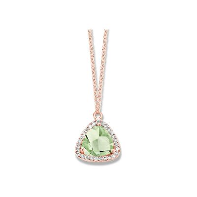 Collier One More Etna en or rose, diamants et prasiolite