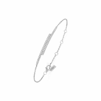 Bracelet barette Messika Gatsby en or blanc et diamants