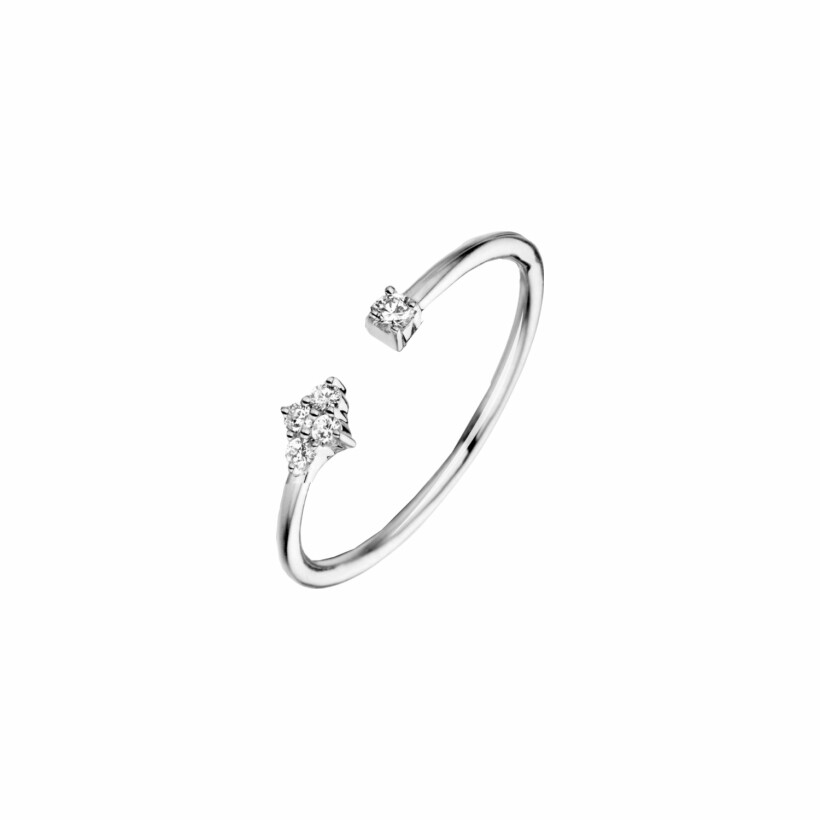 Bague ouverte en or blanc et diamants de 0.08ct