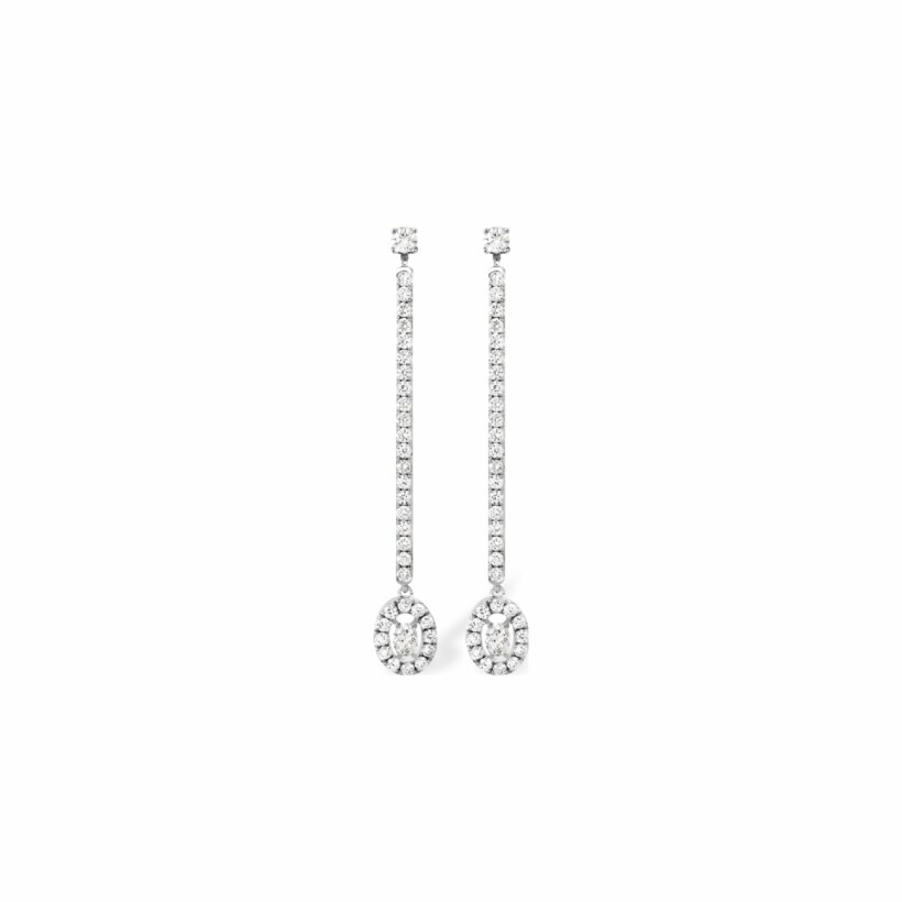 Boucles d'oreilles pendantes Messika Glam'Azone en or blanc et diamants