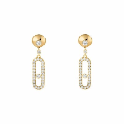 Messika Move Uno sleeper earrings, yellow gold, diamonds