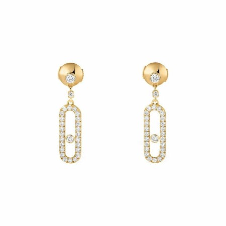 Boucles d'oreilles dormeuses Messika Move Uno en or jaune et diamants