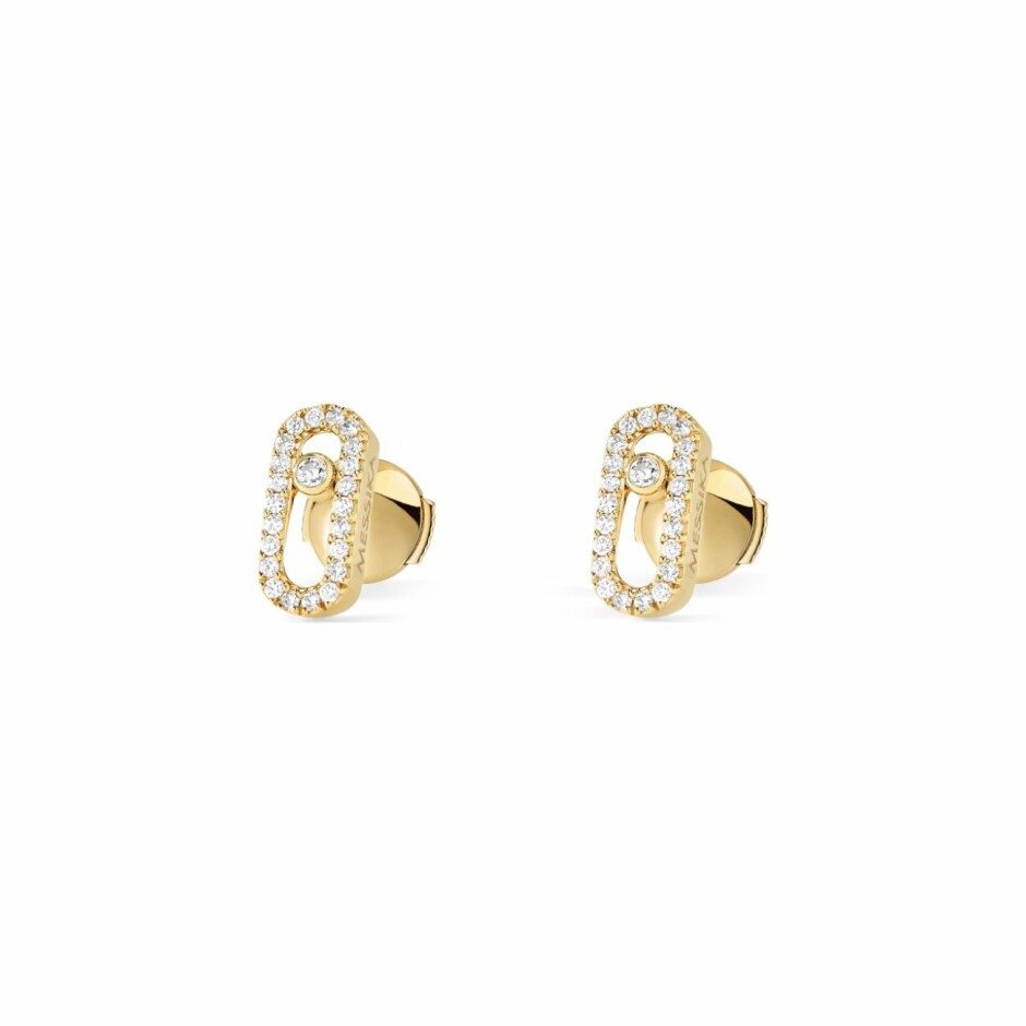 Boucles d'oreilles Messika Move Uno en or jaune et diamants