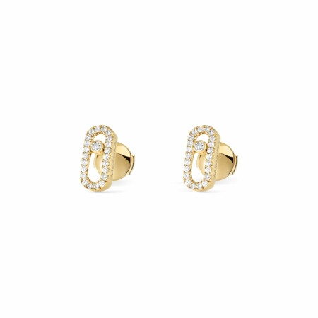 Messika Move Uno earrings, yellow gold, diamonds