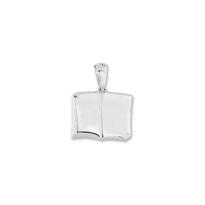 Pendentif Livre ouvert petit modèle en argent rhodié