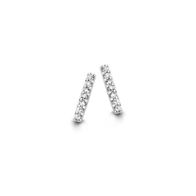 Boucles d'oreilles One More Ischia Basics en or blanc et diamants, taille brilliant